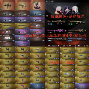 双幻神N9宠儿冠军白鲨-双幻神音卡❤传说影煞-暗裔辉光❤顶配副手❤四圣兽凤吟星霆风神森决❤双蝶刃_穿越火线_电信区_陕西一区