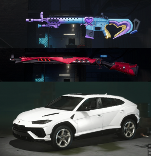 兰博基尼SUV跑车【二成长型✌②午夜惊魂98K✌魔咒之力MK12】✌圣诞之子套✌窒息的爱套装✌恶魔骑_绝地求生_全区_全服